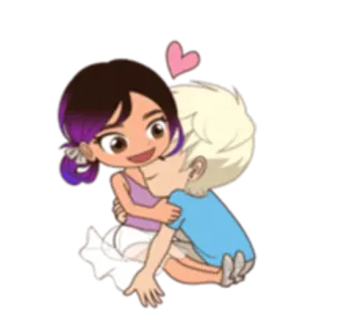 ♥️ 만화, 사랑, 하트, 키스, 로맨스, 커플 telegram sticker