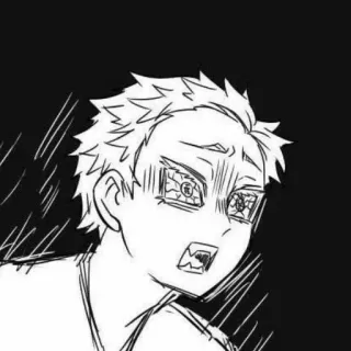 😨 Аниме, Манга, Эмоция, Шок, Страх, Лицо, Персонаж telegram sticker