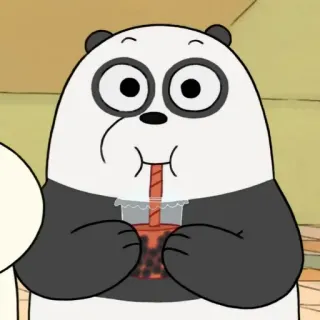 🥛 Panda We Bare Bears Панда, We Bare Bears, Cartoon Network, Мультфильм, Анимация, Медведь, Боба whatsapp sticker