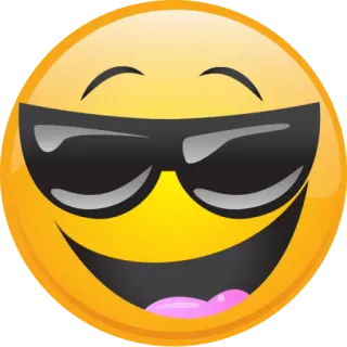 😎 Emoji, Sonnenbrille, Smiley, Cool, Gelb telegram sticker