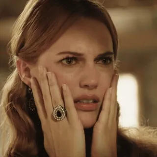 🤢 shocked, fear, upset, emotion, actress telegram sticker