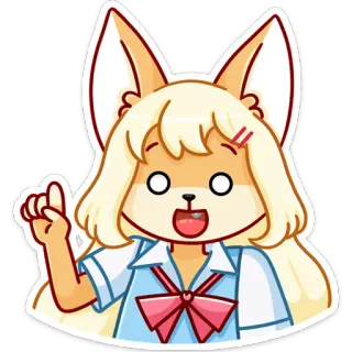 ☝️ アニメ, カートゥーン, キャラクター, 狐, かわいい, 女の子 whatsapp sticker