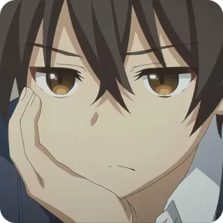 😒 动漫, 男孩, 卡通, 角色, 肖像, 漫画 telegram sticker