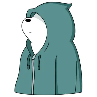 👤 Ice Bear We Bare Bears Мультфильм, Медведь, Белый медведь, Худи, Белый медведь, Мы обычные медведи telegram sticker
