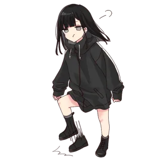 ☹️ Anime, Mädchen, Süß, Cartoon, Aufkleber whatsapp sticker