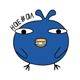 💩 HOE#ол pájaro, azul, dibujos animados, pegatina, animal whatsapp sticker