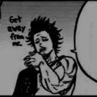 ⚫️ Get away from me Anime, Manga, Émotionnel, Triste, Personnage whatsapp sticker