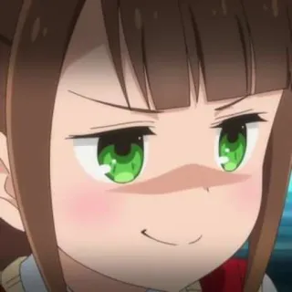 😏 anime, girl, smug, expression, cartoon telegram sticker