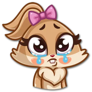 😢 coelho, desenho animado, fofo, chorando, triste, emocional, animal telegram sticker
