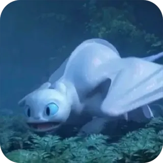 😰 Light Fury How to Train Your Dragon дракон, фэнтези, животное, милый, анимация whatsapp sticker