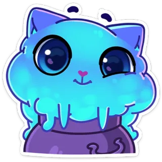 🥺 gato, poción, azul, animal, kawaii, pegatina telegram sticker