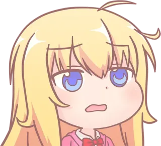 😞 anime, cartoon, girl, blonde, cute, chibi telegram sticker