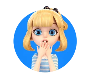 😯 мультфильм, девушка, анимация, удивлен, милый, персонаж telegram sticker