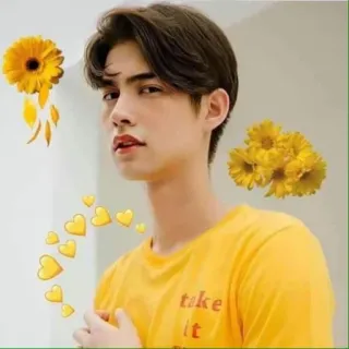 💛 take
it homme, beau, fleurs, jaune, portrait telegram sticker