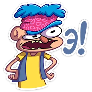 😡 Э! cartoon, angry, character, expression, exclamation telegram sticker