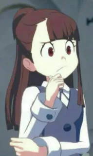 🤔 Atsuko Kagari Little Witch Academia Anime, Strega, Magia, Personaggio, Ragazza, Pensando telegram sticker