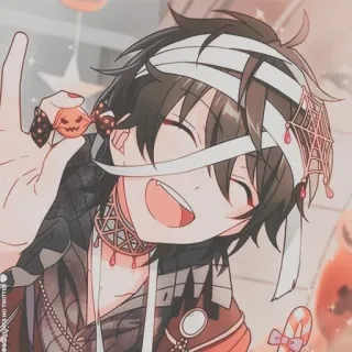 🧤 halloween, anime, mummy, candy, cute, smile telegram sticker