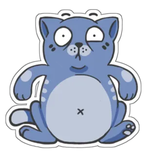 😱 gato, pegatina, dibujo animado, animal, lindo, gato azul whatsapp sticker