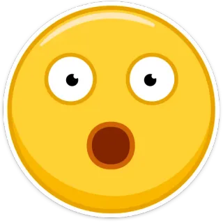 😲 emoji, geschrokken, gezicht, geel, verrassing, uitdrukking telegram sticker