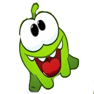 🙋 Om Nom Cut the Rope Om Nom, Cut the Rope, zielony potwór, gra wideo, cukierek telegram sticker