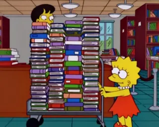 📖 Lisa Simpson The Simpsons 리사, 심슨, 책, 도서관, 만화 telegram sticker