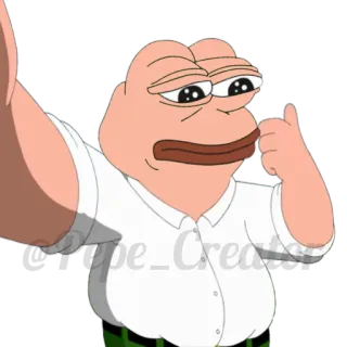 🐸 Peter Griffin Family Guy Tope_Creation peter griffin, family guy, mème, personnage, dessin animé, drôle, autocollant telegram sticker