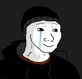 😢 wojak, crying, meme, sad, man telegram sticker