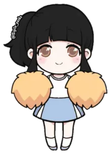 ☺️ Animadora, Pompones, Lindo, Dibujos animados, Chica, Anime, Kawaii telegram sticker