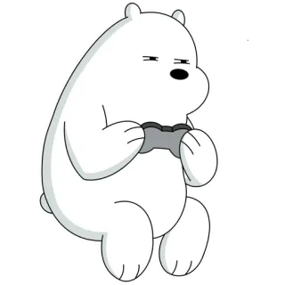 🎮 Ice Bear We Bare Bears Ice Bear, Вся правда о медведях, белый медведь, мультфильм, игры, геймер telegram sticker