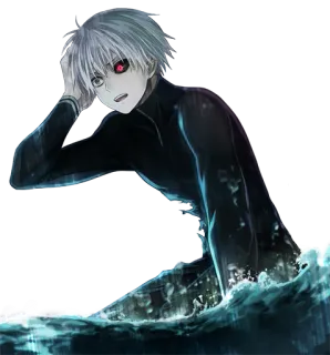 😏 Ken Kaneki Tokyo Ghoul anime, manga, ghoul, supernatural, fantasy whatsapp sticker