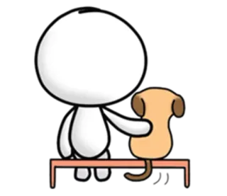 💟 omino stilizzato, cane, amicizia, cartone animato, animale domestico, carino telegram sticker