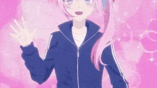 ๐ Anime, Lucu, Gadis, Rambut merah muda, Melambai, Kartun, Animasi whatsapp sticker