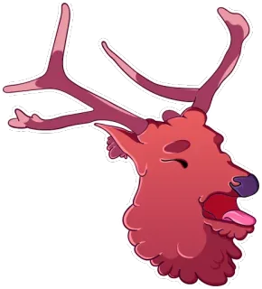 😃 Hirsch, Tier, Cartoon, Illustration whatsapp sticker