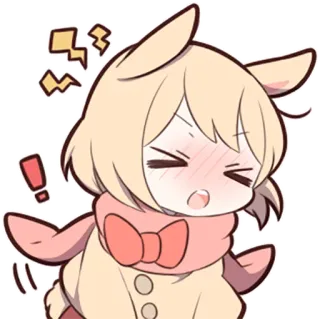 😳 卡通, 动漫, 可爱, 卡哇伊, 生气, 惊叹 telegram sticker