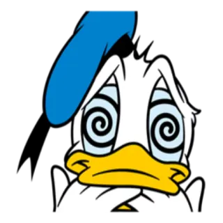 😰 Donald Duck vịt donald, nhân vật hoạt hình, hoa mắt, phim hoạt hình, hài hước telegram sticker