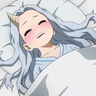 🐚 Eri My Hero Academia Anime, My Hero Academia, Eri, dormir, enfant, corne, mignon telegram sticker