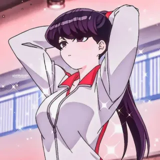 ⛓ Komi Shouko Komi Can't Communicate Anime, Komi no puede comunicarse, Komi Shouko, linda, chica, uniforme escolar telegram sticker