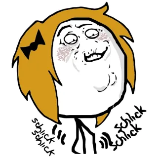 😍 Schlick Schlick Schlick 밈, 웃긴, 인터넷, 여자 telegram sticker