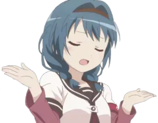 🤷‍♂️ アニメ, 女の子, 肩をすくめる, 疑問, 混乱, 漫画 telegram sticker