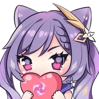 ❤️ Keqing Genshin Impact Anime, Genshin Impact, Keqing, Kawaii, Imut, Hati whatsapp sticker