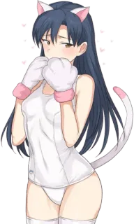 😸 Anime, Ragazza gatto, Carino, Manga, Kawaii, Personaggio, Illustrazione, Cartone animato telegram sticker