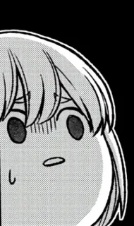 😧 Anime, Manga, Cara, Impactado, Preocupado, Blanco y negro, Dibujo animado telegram sticker