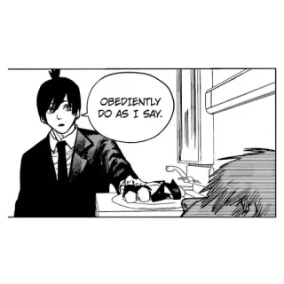 😏 OBEDIENTLY DO AS I SAY. Manga, Anime, Schwarzweiß, Sprechblase, Gehorsam whatsapp sticker