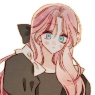 🎀 Anime Mädchen, pinke Haare, süß, Cartoon, Illustration telegram sticker