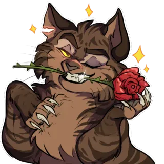 😘 Katze, Rose, Tier, Romantisch, Fell telegram sticker