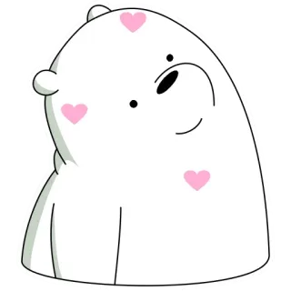 🥰 Ice Bear We Bare Bears Pardo, We Bare Bears, Dibujos animados, Oso polar, Lindo, Corazón telegram sticker