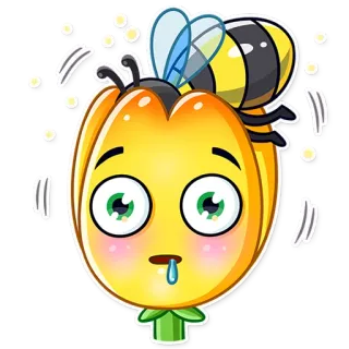 😳 Emoji, Kartun, Lebah, Bunga, Stiker whatsapp sticker