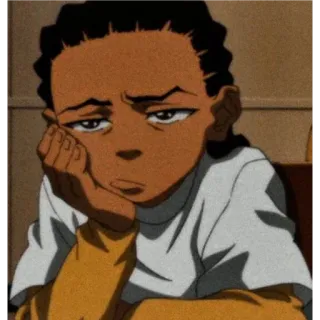 🙂 Huey Freeman The Boondocks cartoon, character, Huey Freeman, The Boondocks, animated telegram sticker
