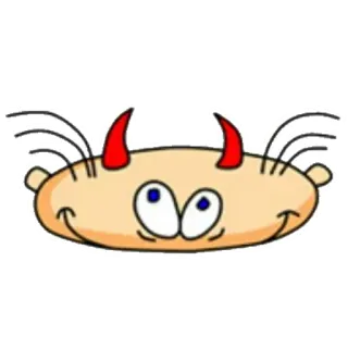 😈 iblis, kartun, lucu, tanduk, mata, wajah whatsapp sticker
