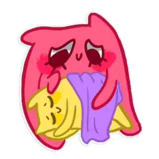 😴 Мультик, Милый, Монстр, Каваий, Розовый telegram sticker